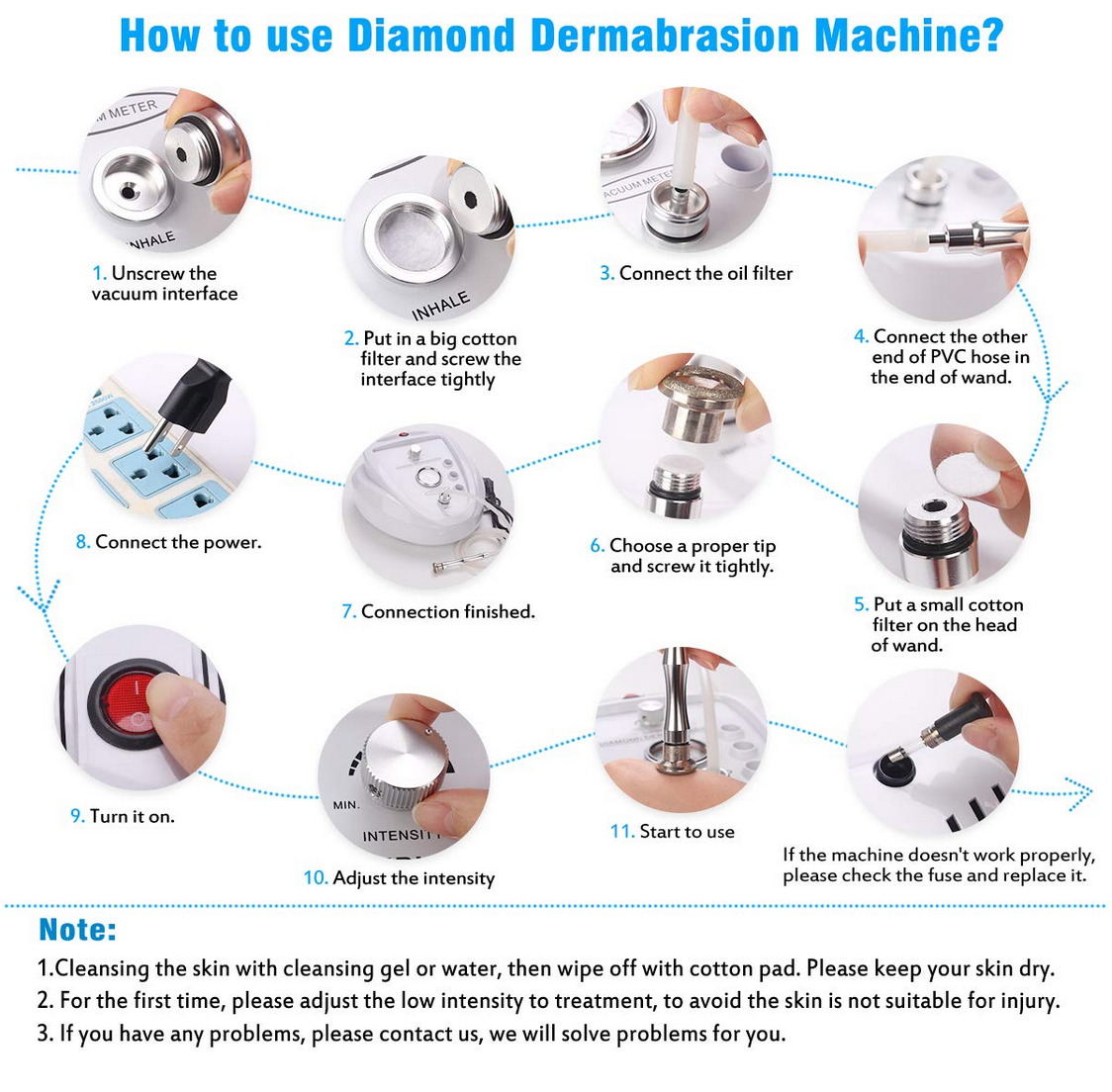 Machine de Microdermabrasion TopDirect - Stimule le Collagène & Exfoliation Profonde pour Usage Domestique - 65-68cmHg