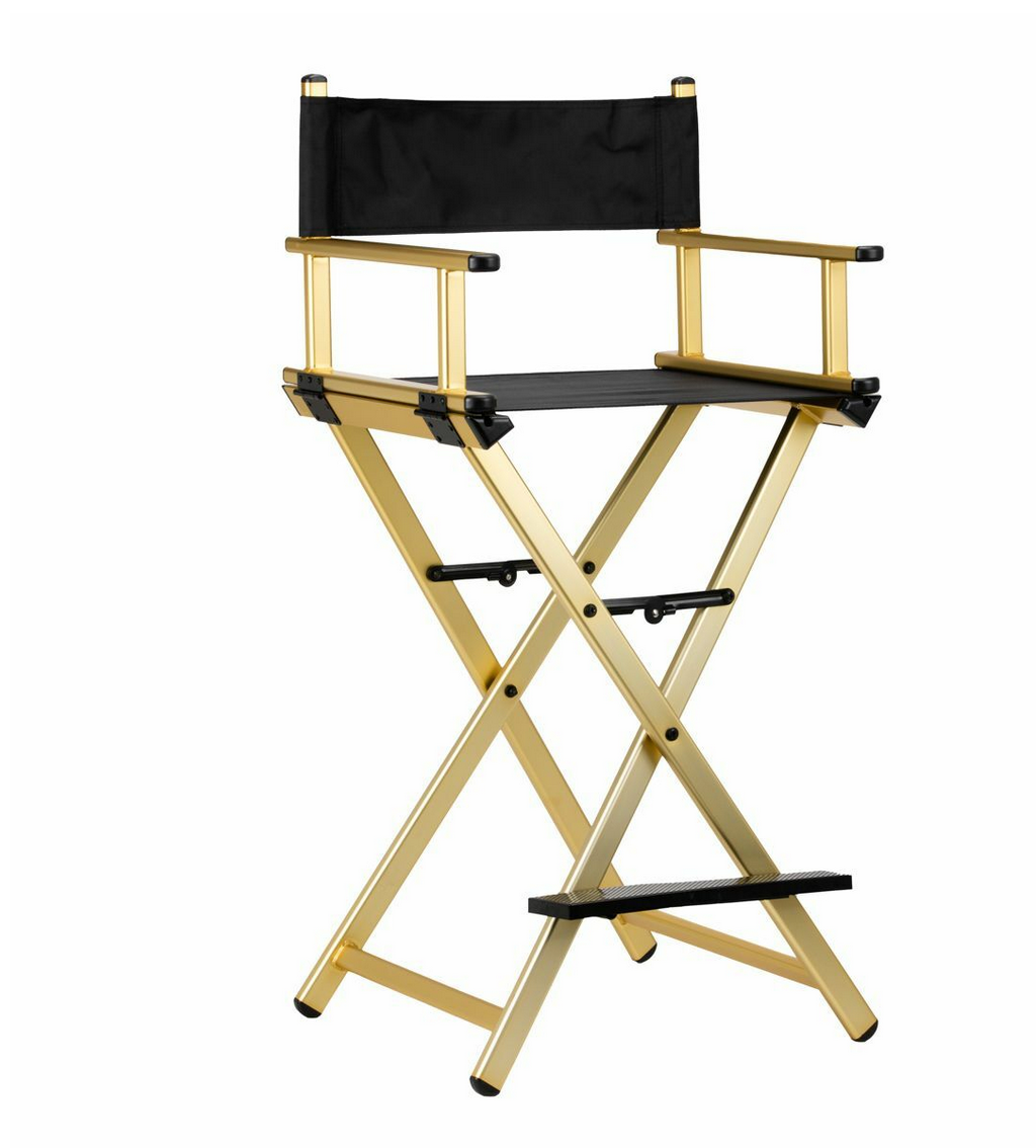 Professional Makeup Artist Director's Chair with Headrest | Gold