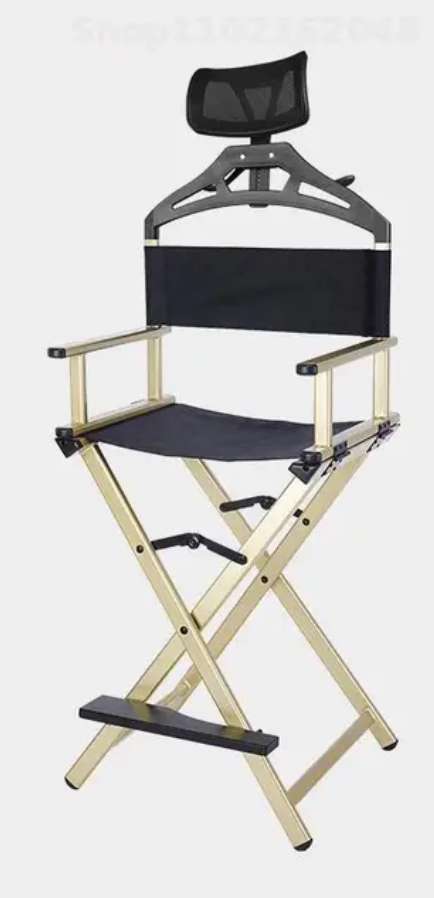 Professional Makeup Artist Director's Chair with Headrest | Gold