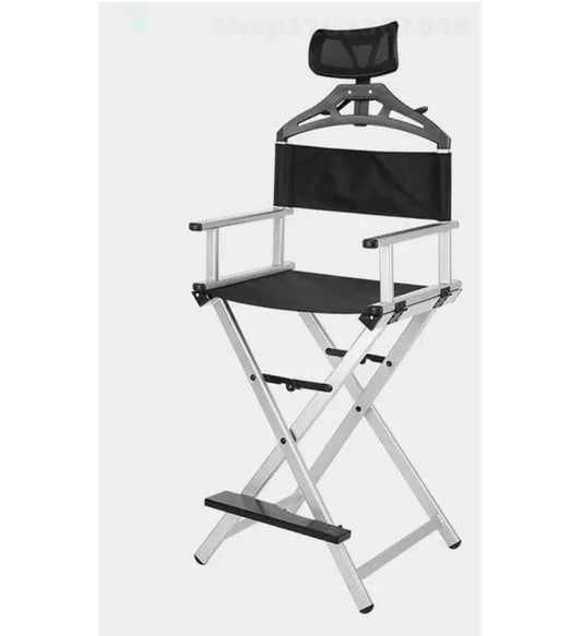 Professional Makeup Artist Director's Chair with Headrest | Silver