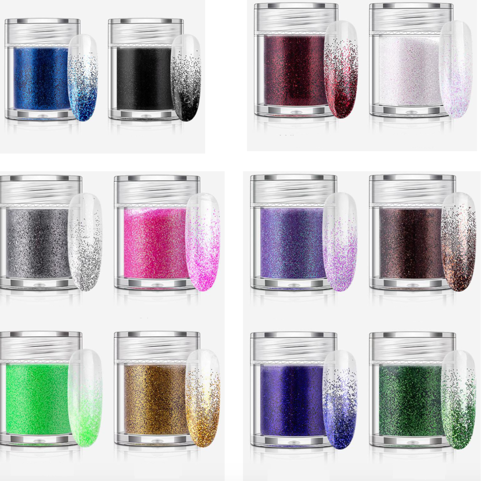 12-Piece Glitter Mirror Powder Set