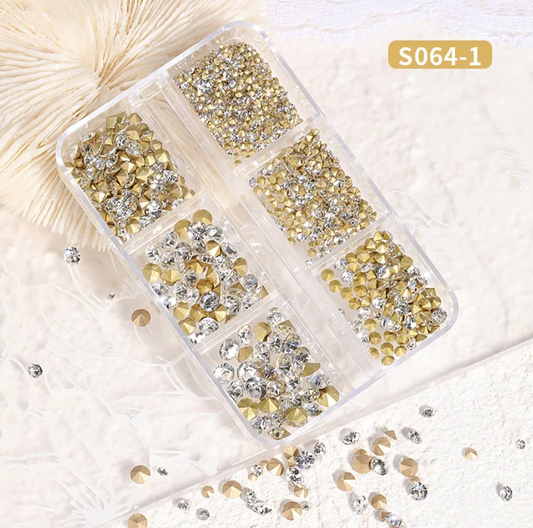 Strass Diamant Blanc Or SS4-SS20 Charms Décoratifs pour Ongles | S064-1