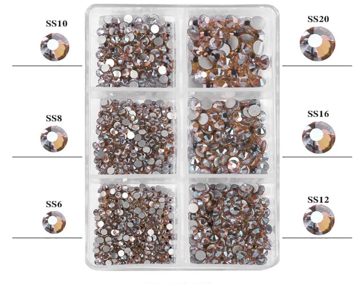 Strass Diamant Roses Or SS4-SS20 Charms Décoratifs pour Ongles | S064-2