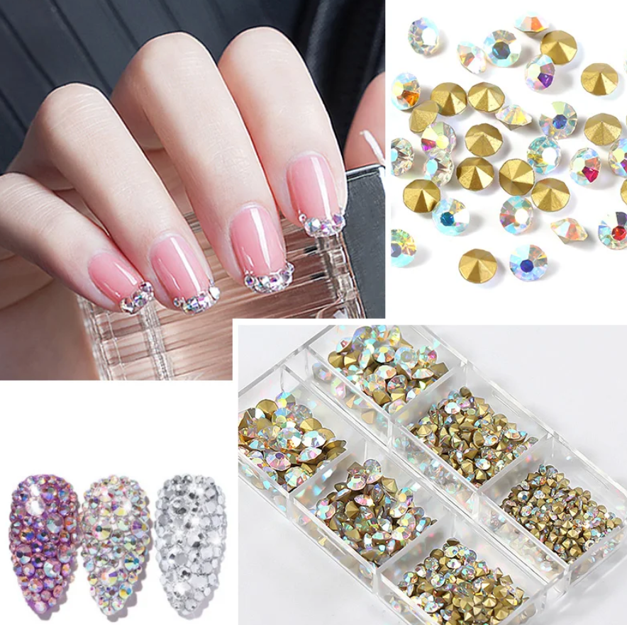 3D SS3-SS16 Mixte Verre Ongles Decorations