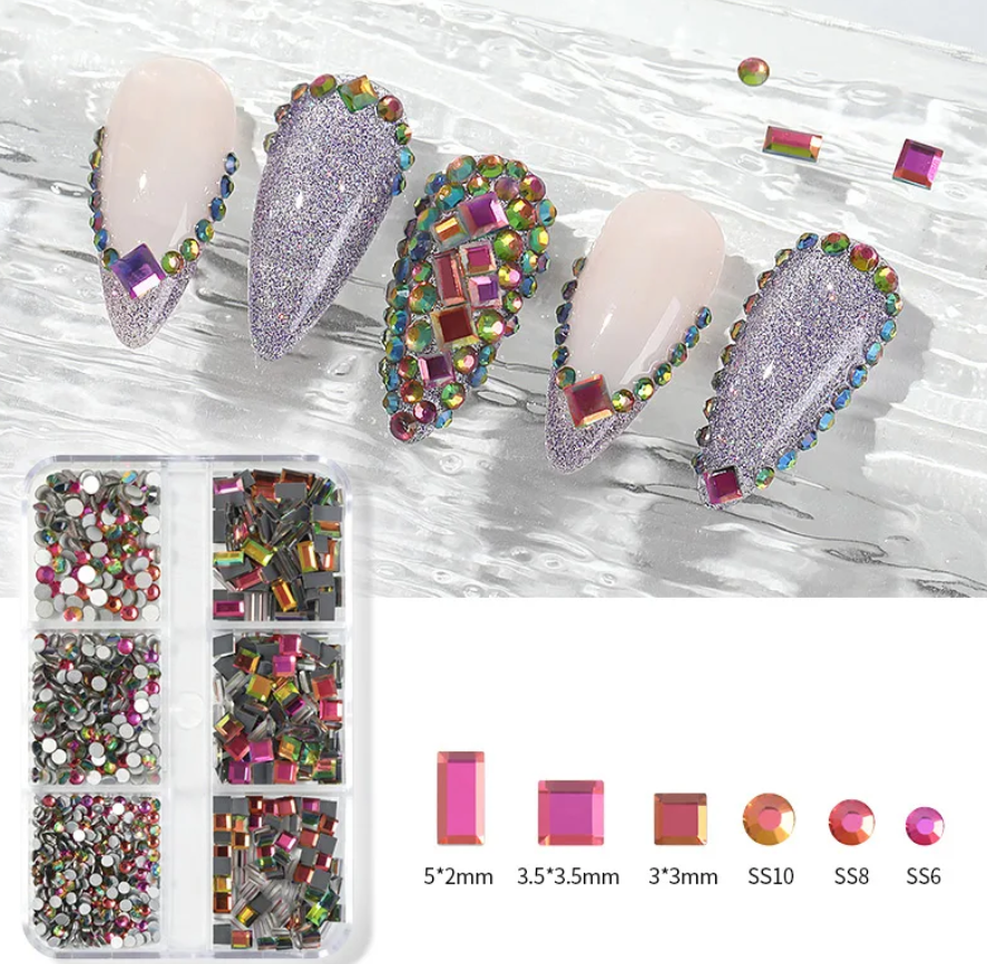 3D SS3-SS16 Mixte Verre Ongles Decorations