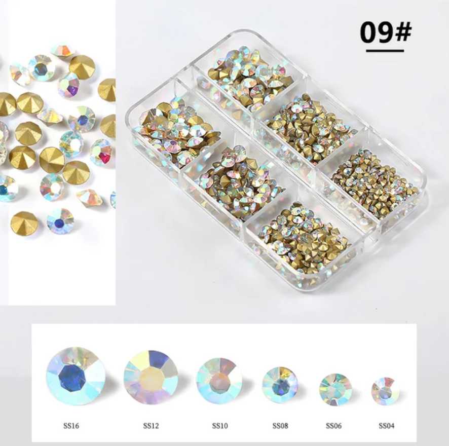 3D SS3-SS16 Mixte Verre Ongles Decorations