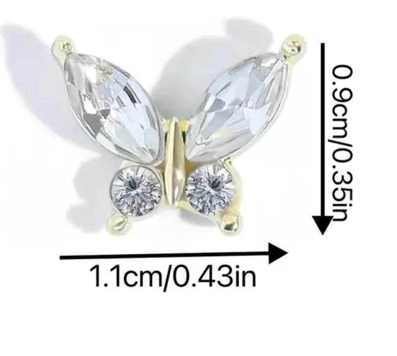 3D Nail Fashion Jewelry | Gold Butterfly SQ012-1 | 11 x 9 mm