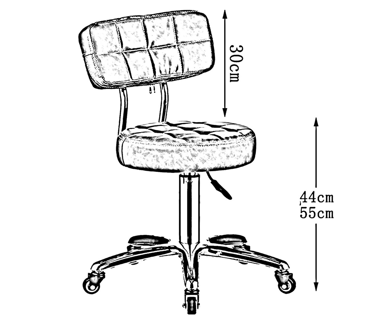 Tabouret Hydraulique Pivotant avec Dossier pour Salon de Beauté | Rose-rouge