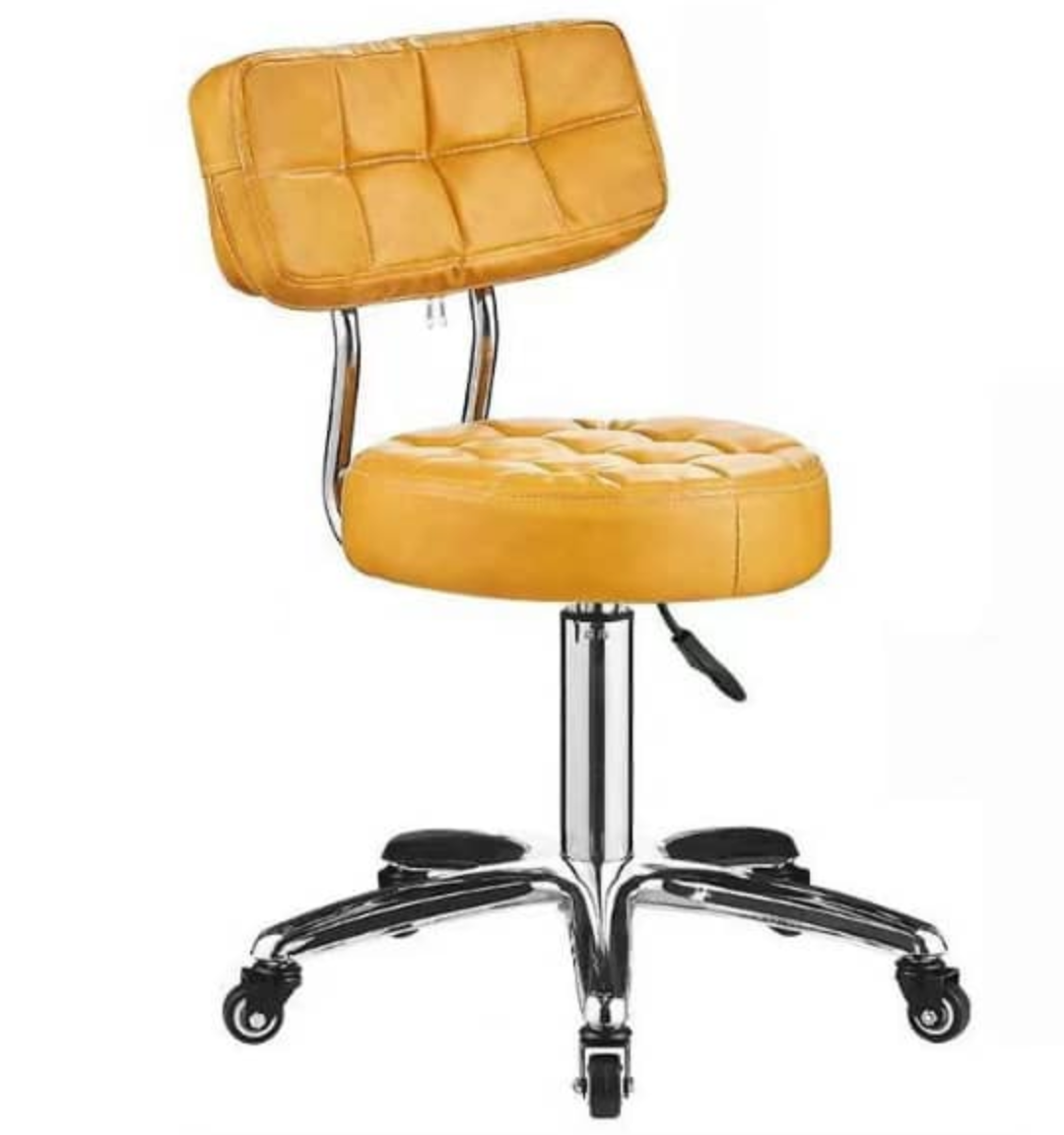 Beauty Salon Hydraulic Swivel Stool with Backrest | Yellow