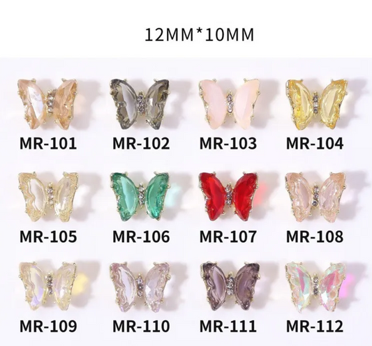 Bijoux fantaisie pour ongles 3D | Papillon doré | 12 couleurs
