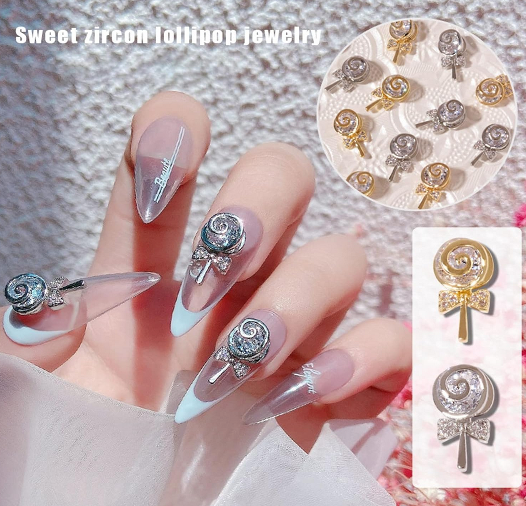 Bijoux fantaisie pour ongles 3D | Bijoux en forme de sucette | K8-2450 et K8-2451 | Vendu à l'unité