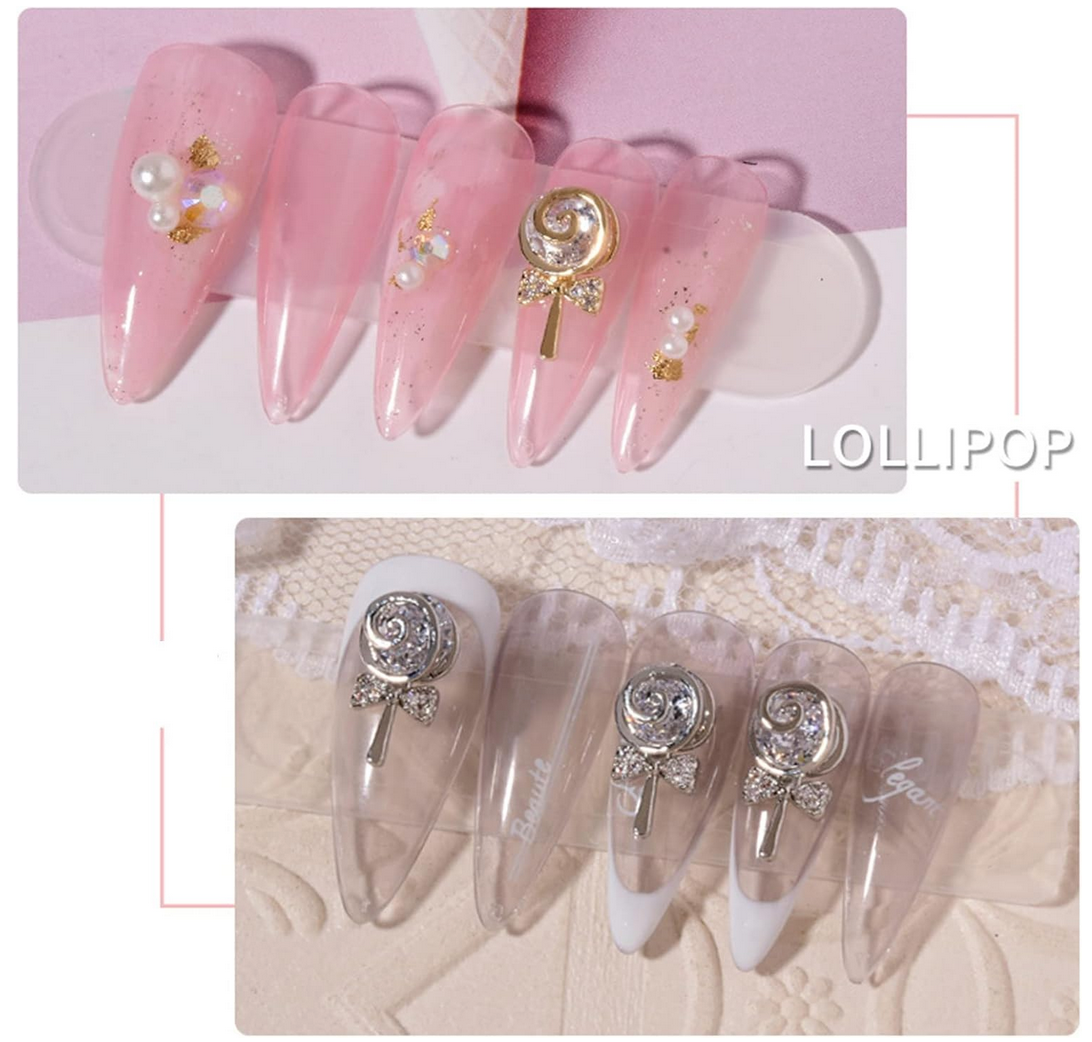 Bijoux fantaisie pour ongles 3D | Bijoux en forme de sucette | K8-2450 et K8-2451 | Vendu à l'unité