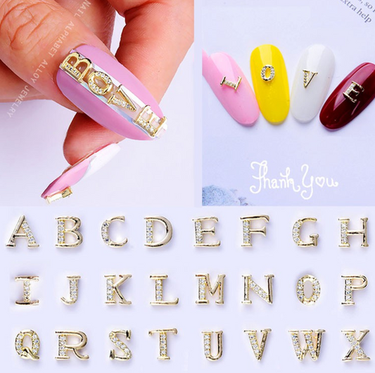3D Nail Fashion Jewelry | Alphabet Letter | Sold by the piece
