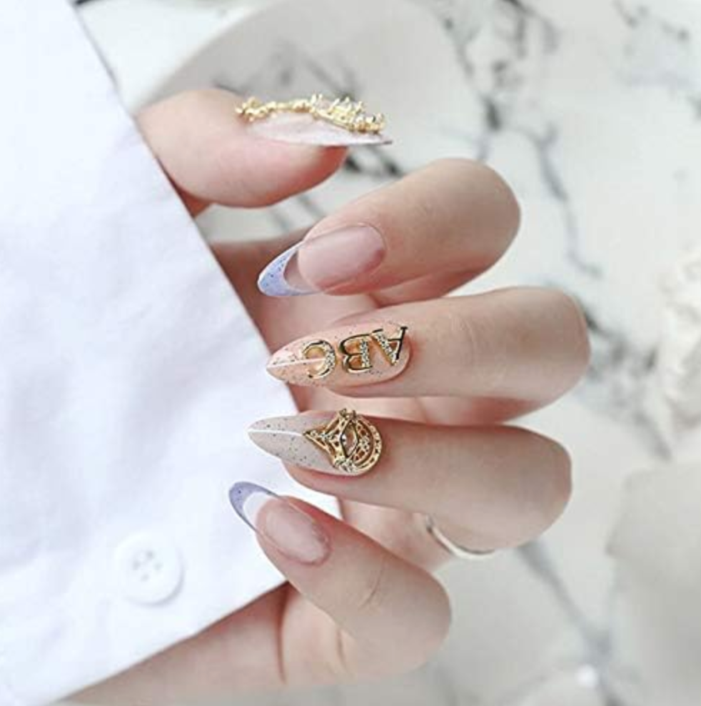 Bijoux fantaisie 3D pour ongles | Lettres de l'alphabet | Vendu à l'unité