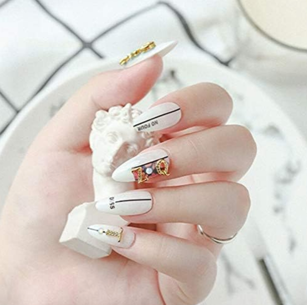 Bijoux fantaisie 3D pour ongles | Lettres de l'alphabet | Vendu à l'unité