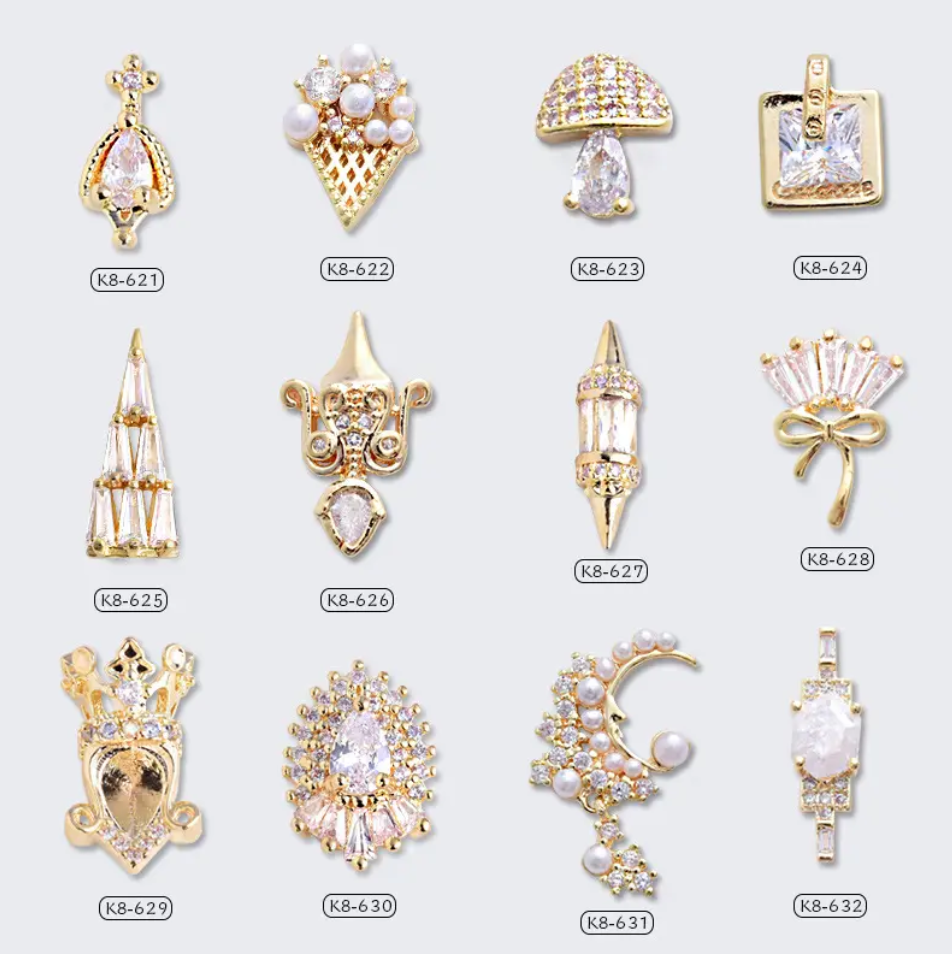 3D Nail Fashion Jewelry | K8-621 to K8-632 | Sold by the piece