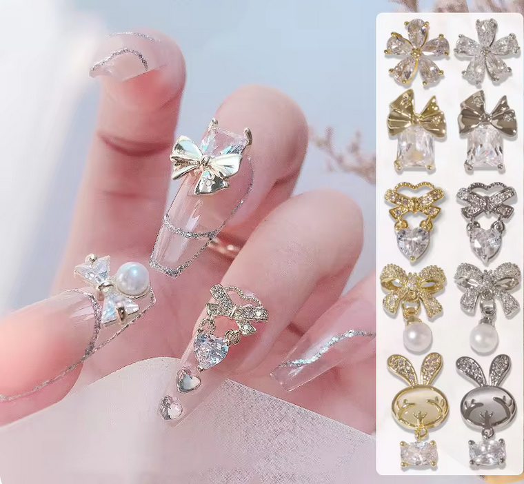 3D Nail Fashion Jewelry | Gold or Silver Color | K8-2752 to K8-2767 | Sold by the piece