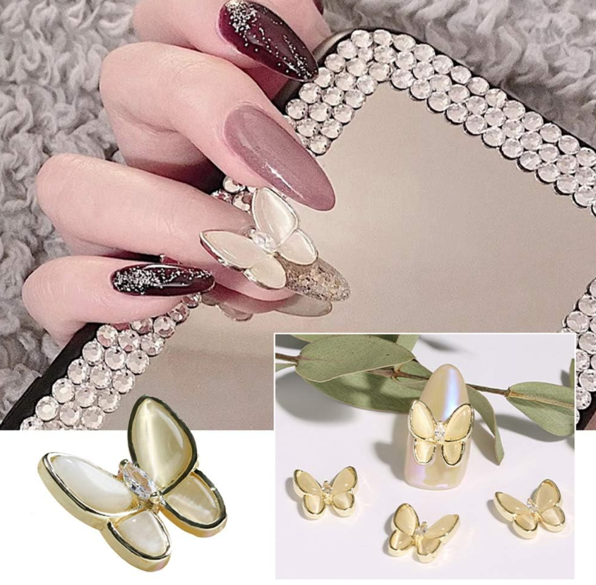 Bijoux fantaisie 3D pour ongles | Style Papillon | Vendu à l'unité