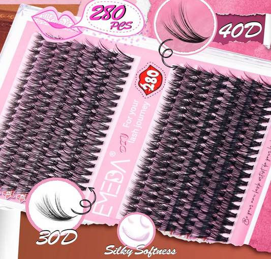 EMEDA DIY Lashes | Lash Clusters | Heat met fan 30D + 40D | 280 pcs