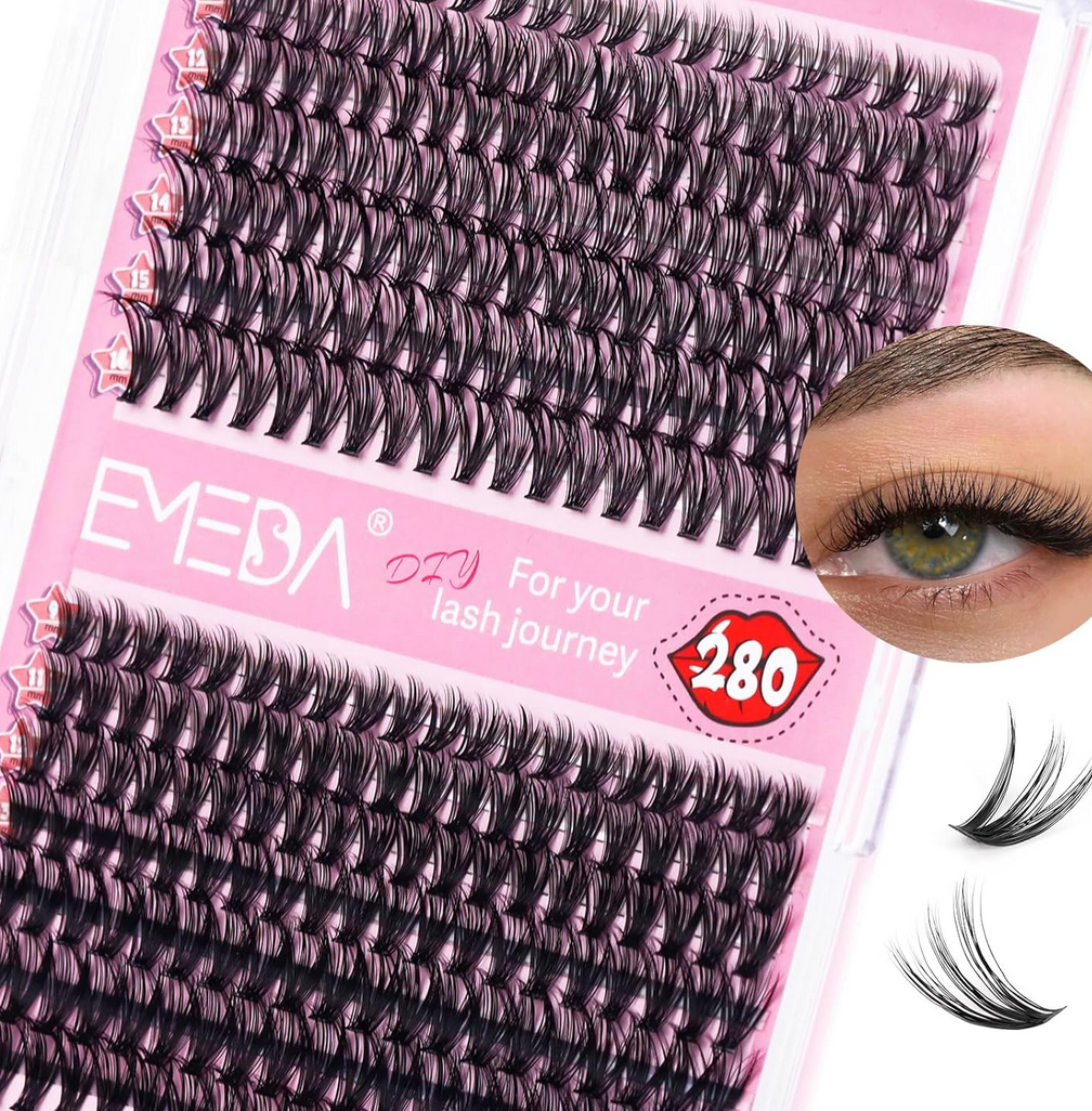 EMEDA DIY Lashes | Lash Clusters | Heat met fan 30D + 40D | 280 pcs