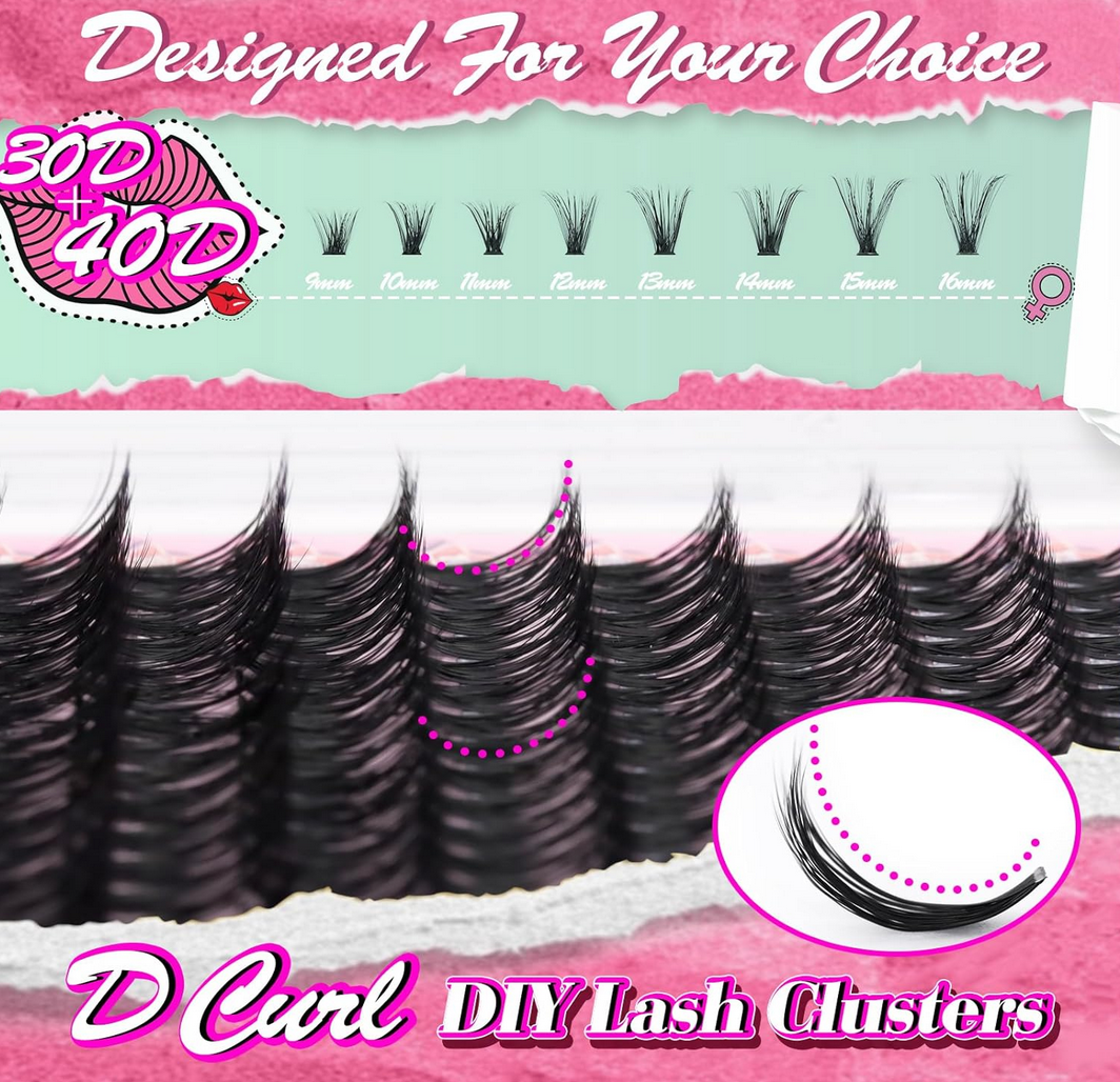 EMEDA DIY Lashes | Lash Clusters | Heat met fan 30D + 40D | 280 pcs