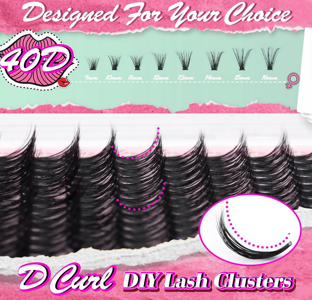 EMEDA DIY Lashes | Lash Clusters | Heat met fan 40D | 280 pcs