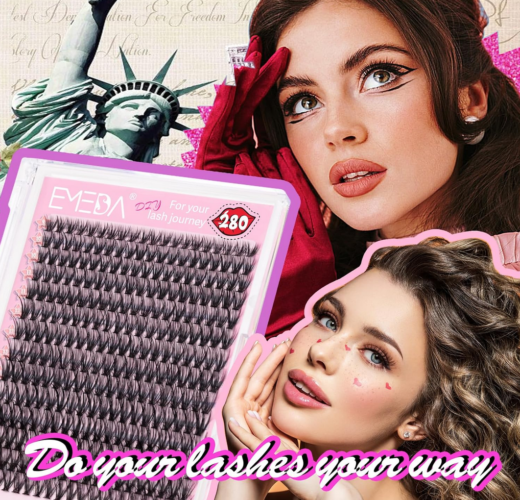 EMEDA DIY Lashes | Lash Clusters | Heat met fan 40D | 280 pcs