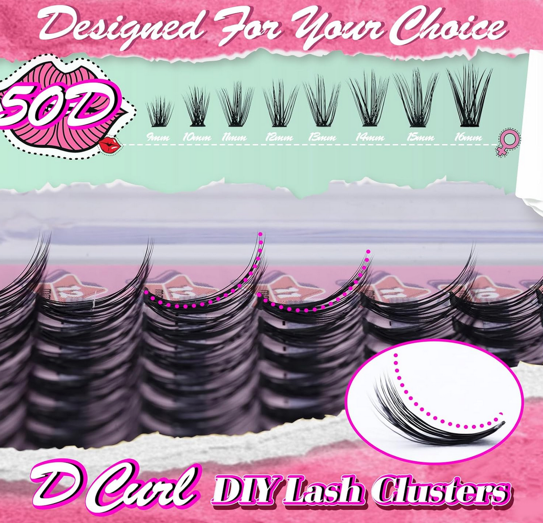 EMEDA DIY Lashes | Lash Clusters | Heat met fan 50D | 280 pcs