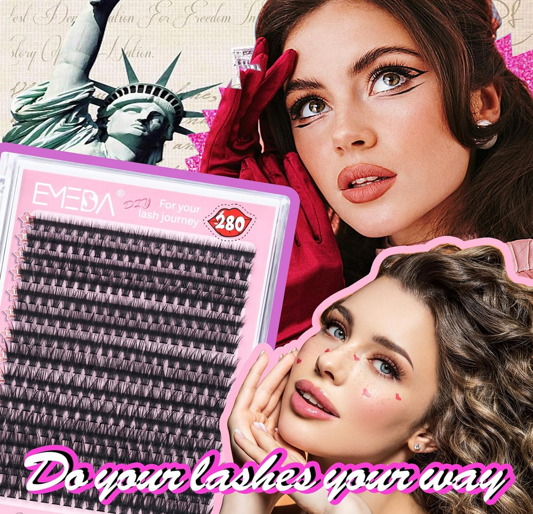 EMEDA DIY Lashes | Lash Clusters | Heat met fan 50D | 280 pcs