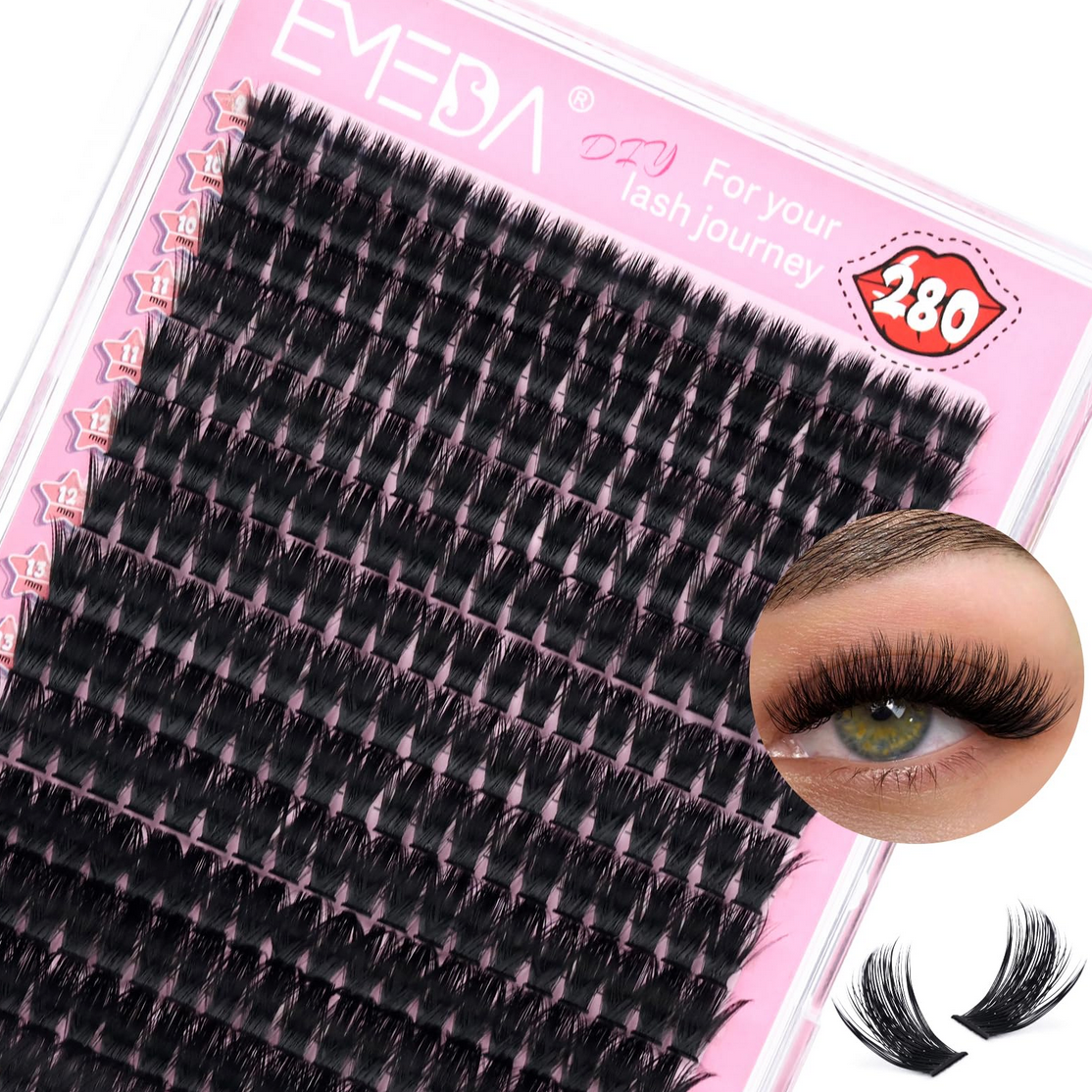 EMEDA DIY Lashes | Lash Clusters | Heat met fan 60D | 280 pcs