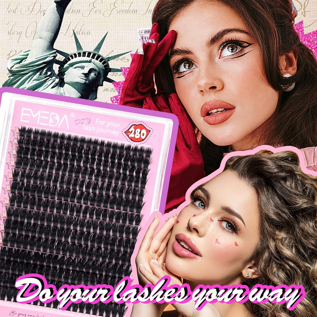 EMEDA DIY Lashes | Lash Clusters | Heat met fan 60D | 280 pcs