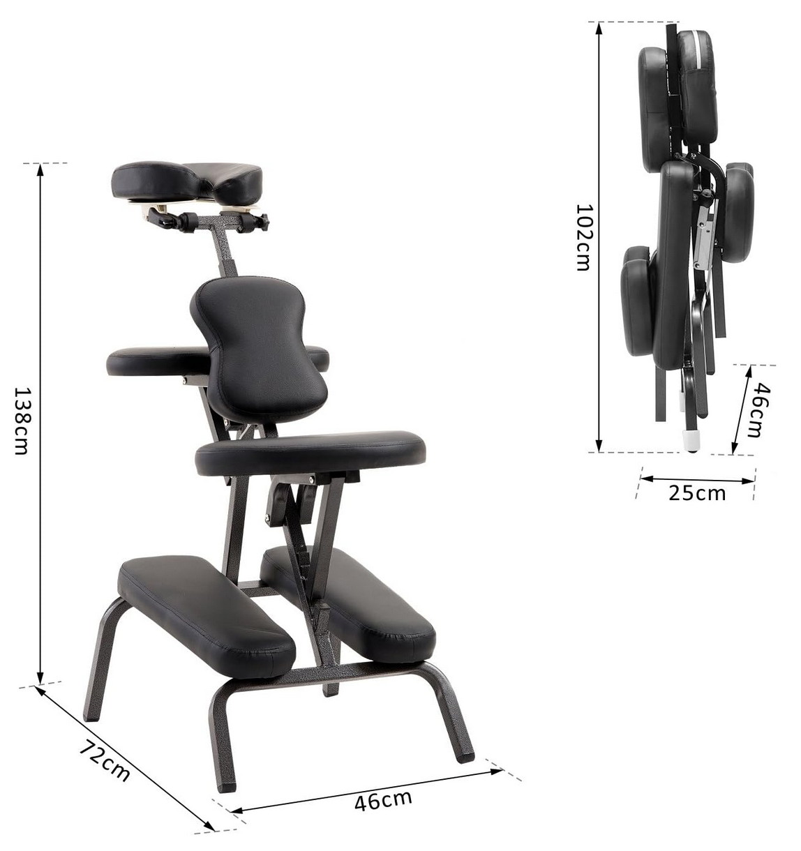 Portable Folding Massage Chair | Black