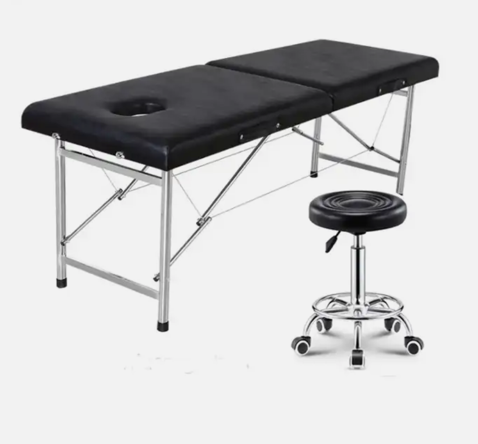 Portable Massage Bed 180*60*65cm | Black | Without the stool