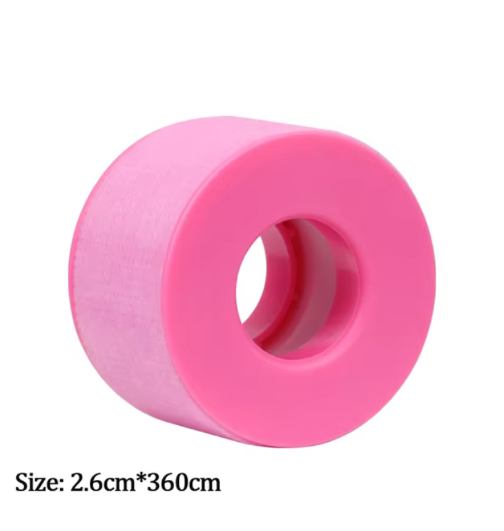 Ruban Adhésif en gel de Silicone pour extensions de cils | Peau Sensible | Rose | 2,5 cm x 3,6 m