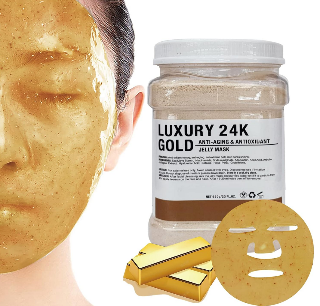 Masque Gelée Visage 650g | Luxury 24K Gold |Anti-âge & Anti-oxydant