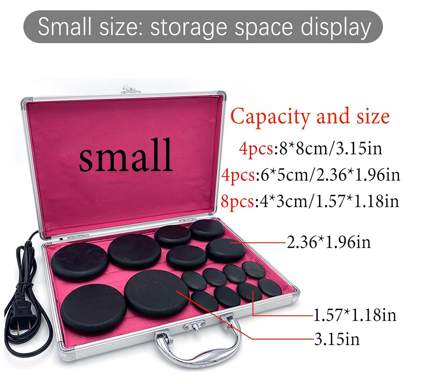 Hot Stones for Massage (16 pcs) | in Aluminum Case