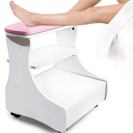 Pedicure Foot Stool | White & Pink