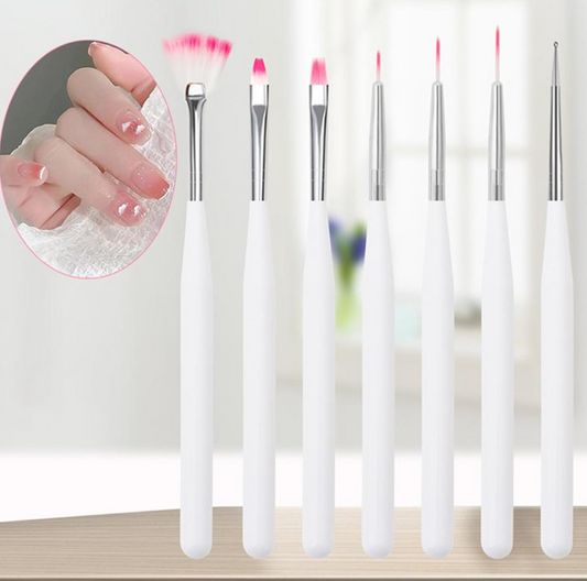 Nail Art Brush Set (7 pcs) | White