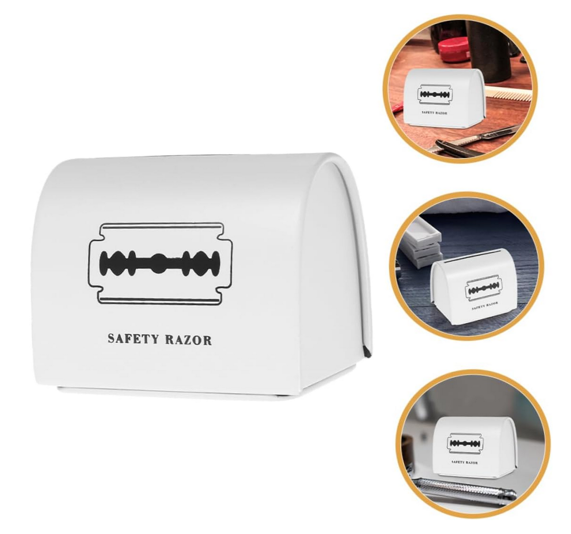 Safety Razor Blade Disposal Box | White | 6.0 cm x 4.5 cm x 5.3 cm