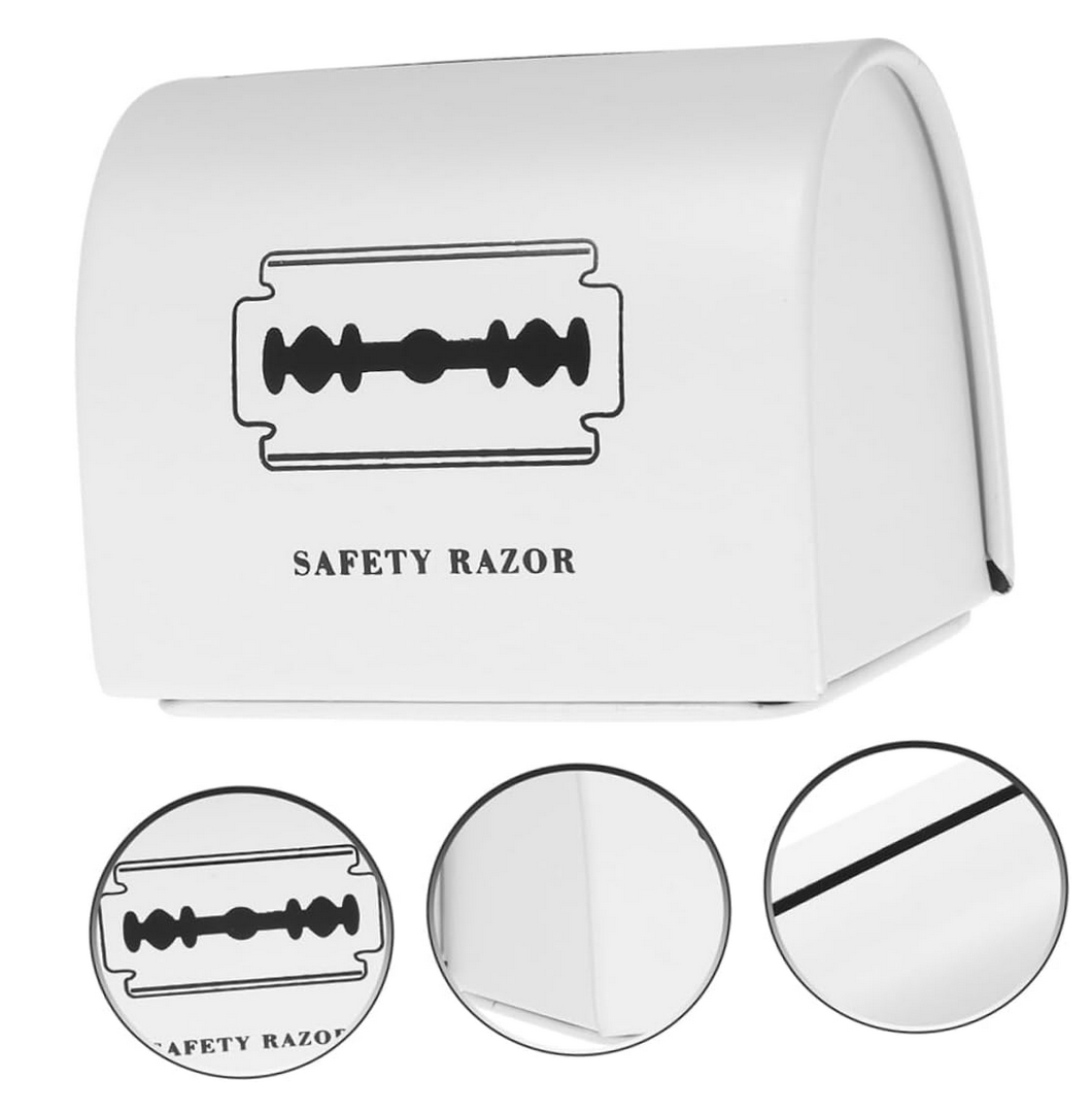 Safety Razor Blade Disposal Box | White | 6.0 cm x 4.5 cm x 5.3 cm