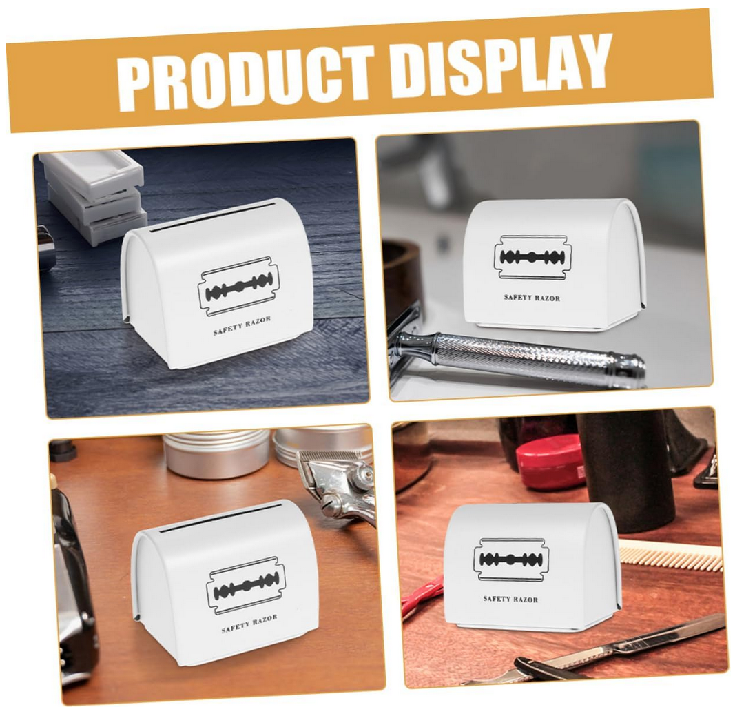 Safety Razor Blade Disposal Box | White | 6.0 cm x 4.5 cm x 5.3 cm