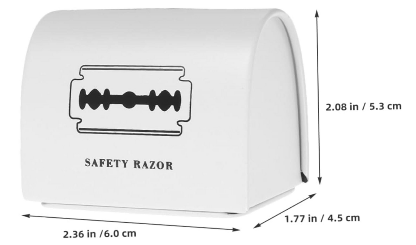 Safety Razor Blade Disposal Box | White | 6.0 cm x 4.5 cm x 5.3 cm