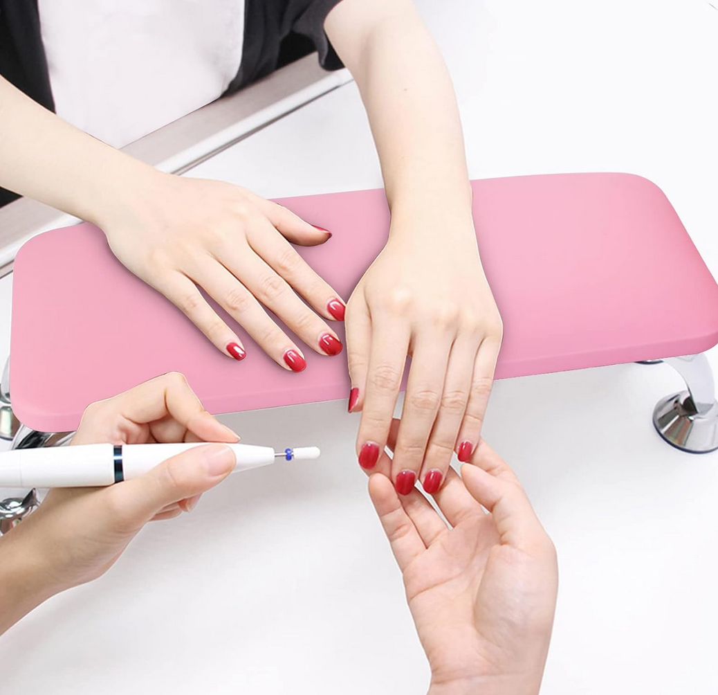 Repose-bras professionnel pour manucure & repose-pieds pour pédicure | Rose