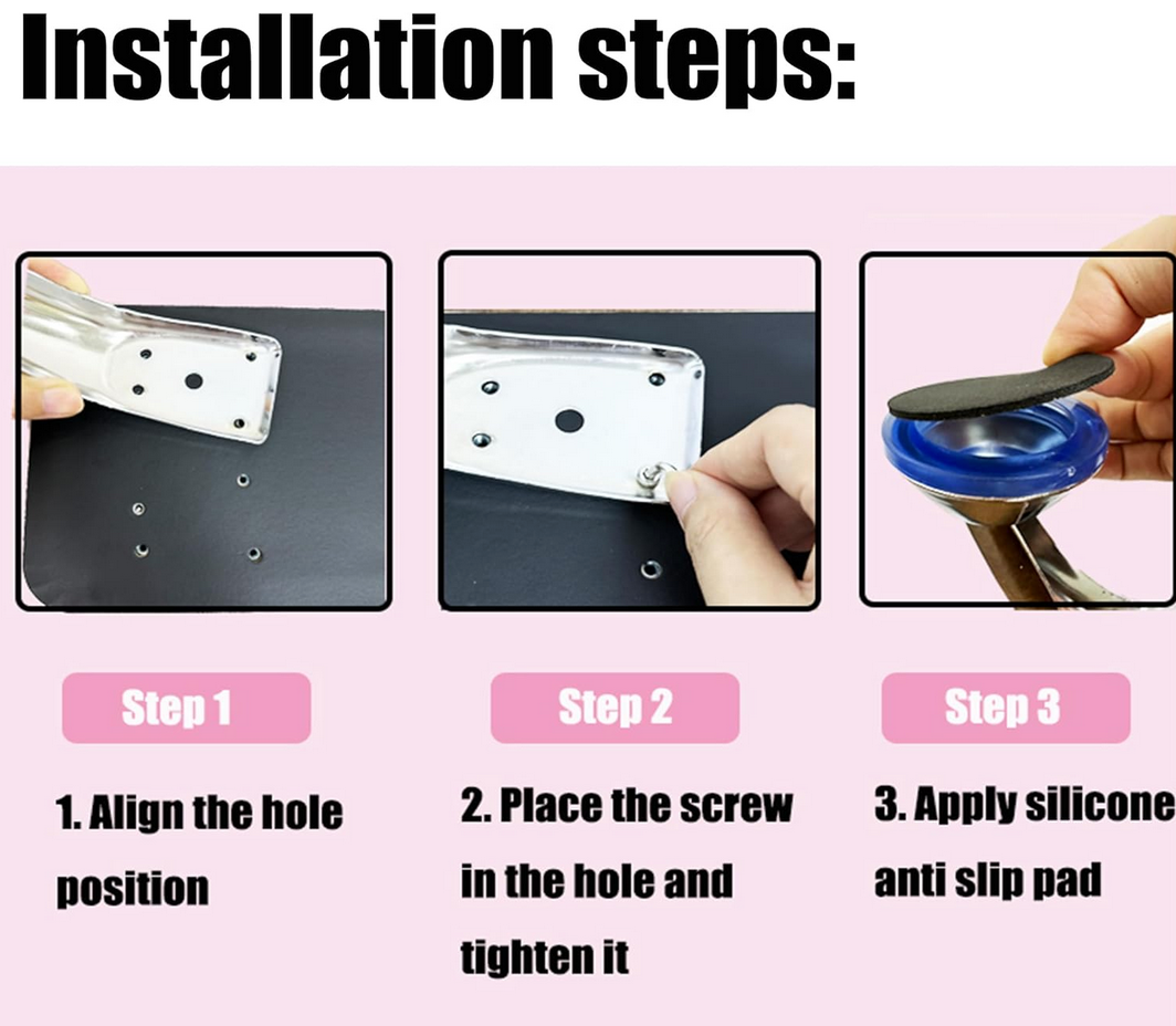 Repose-bras professionnel pour manucure & repose-pieds pour pédicure | Rose