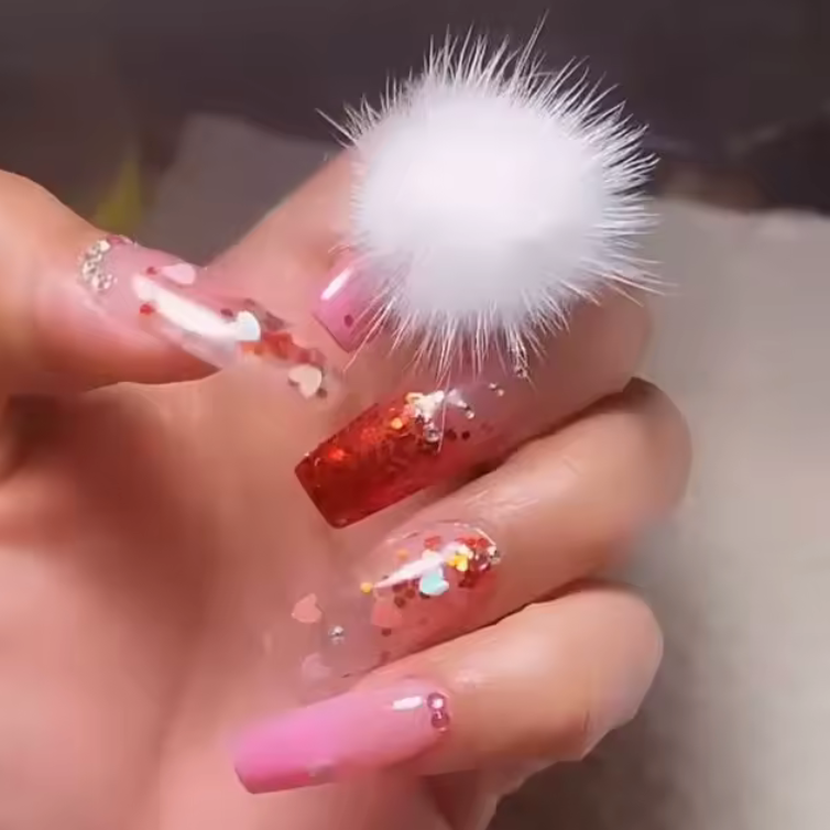 Boîte de Pompons Colorés | 24 Charms Doux pour Nail Art