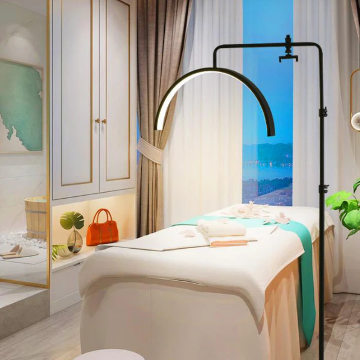 Half Moon Floor LED Lamp with remote | 135-180 cm | 3colors  | 2700-5600K | 36W | Black