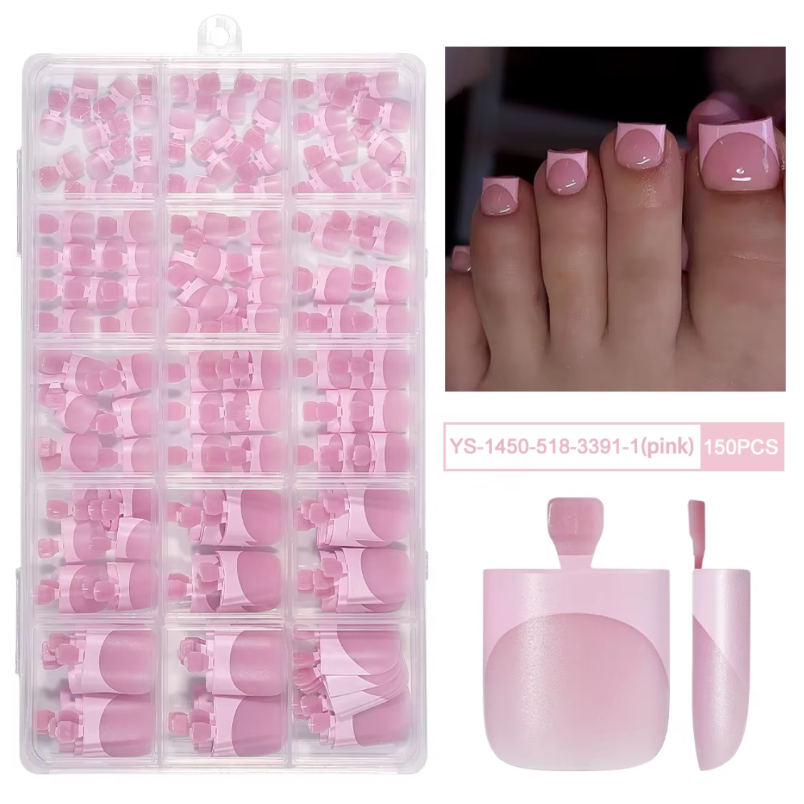 French Nail Tips for Toe 150PCS | 518-3391