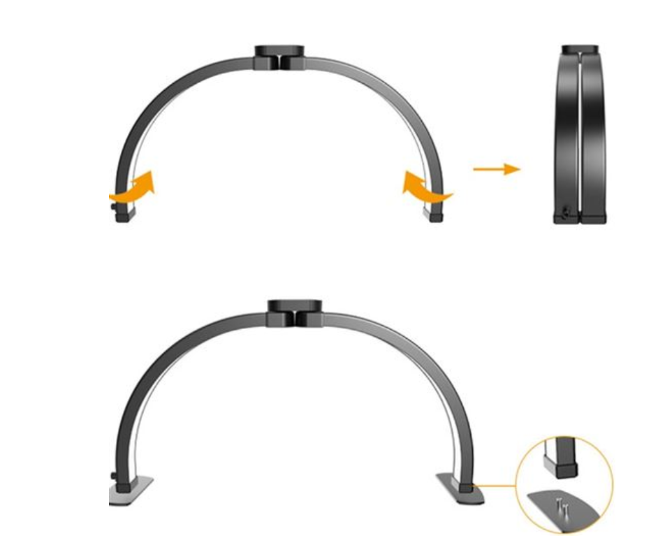 LED Professional Half-Moon Table Lamp | 308 Lamp Beads | 3000 to 6500K | Black or White