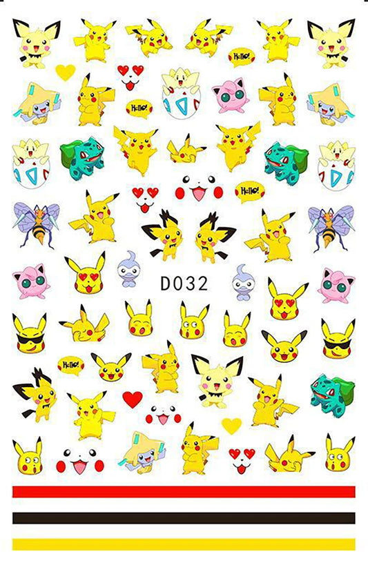 Nail Art Sticker | Manga Pokemon | D032