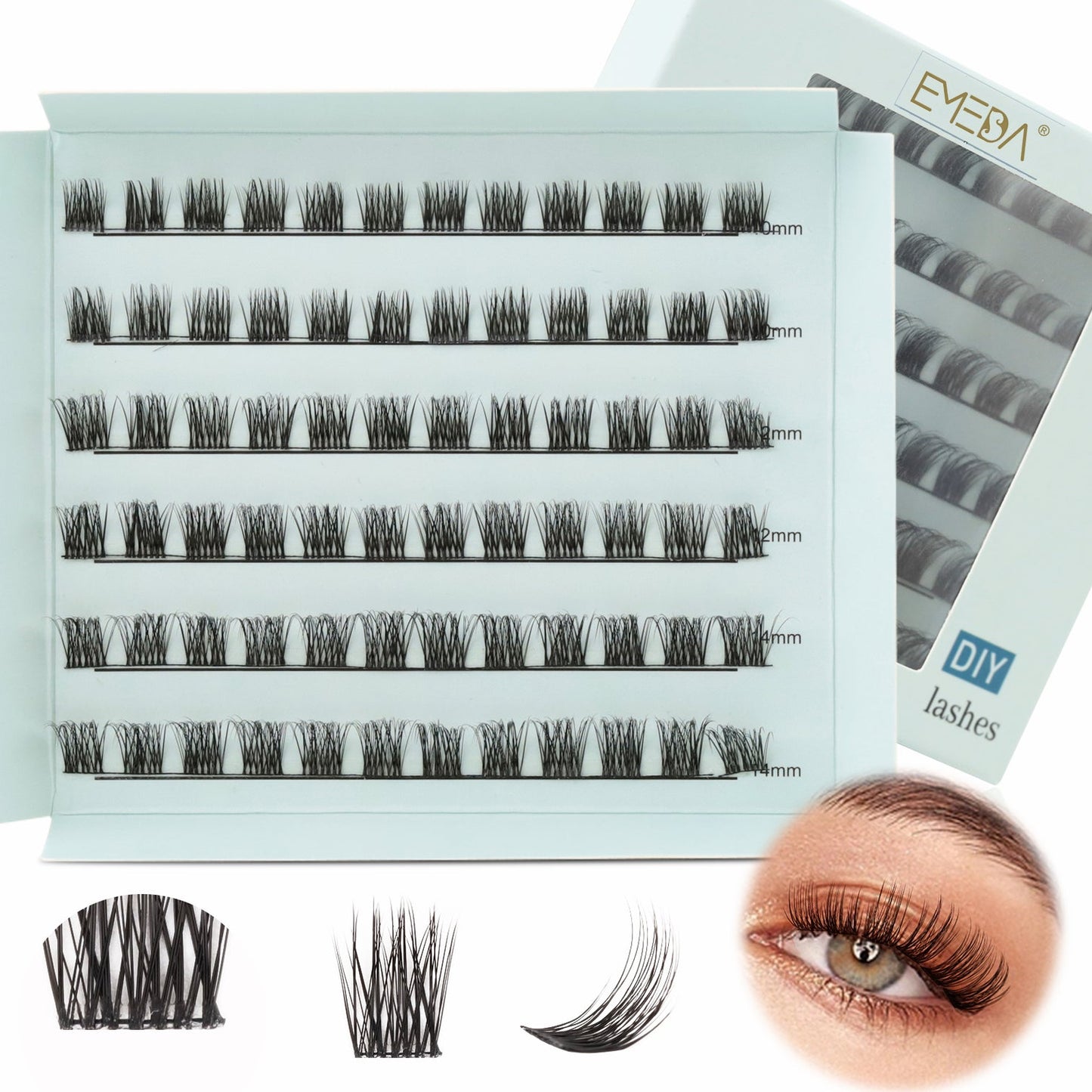EMEDA 72pcs DL-Series Lash Clusters D-Curl | DIY Lashes